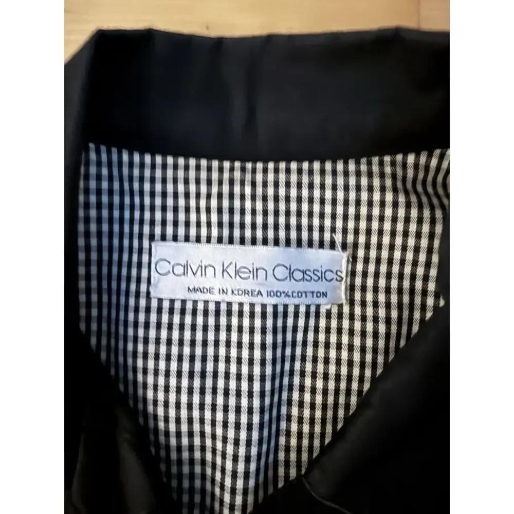 VTG Calvin Klein Classics Cotton Bomber Utility Black Grey Lined Jacket 8 - Picture 2 of 6